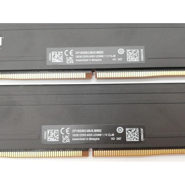 中古】DDR5 16GB 2枚組（合計32GB） DDR5-6000(PC5-48000