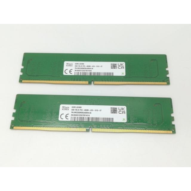 【使用期間少】16GB(8GB×2) DDR5-4800 デスクトップ用メモリ 中古】DDR5 8GB 2枚組（合計16GB） DDR5-4800(PC5-38400