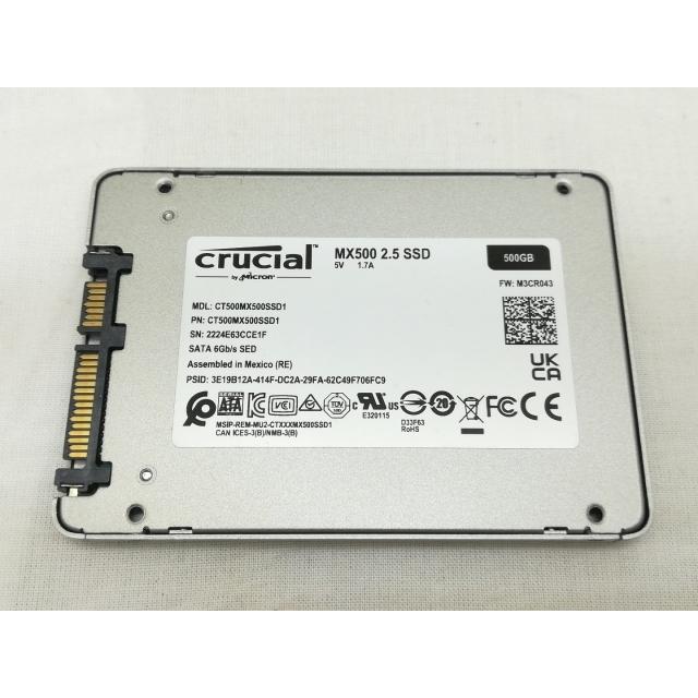 中古】Crucial MX500 CT500MX500SSD1 500GB/SSD/6GbpsSATA/2018年1月