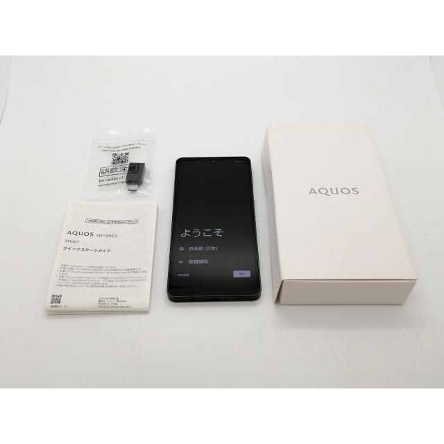 中古】SHARP au 【SIMフリー】 AQUOS sense6s ブラック 4GB 64GB SHG07