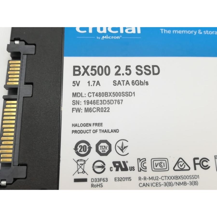 中古】Crucial BX500(CT480BX500SSD1) 480GB/SSD/6GbpsSATA【道玄坂