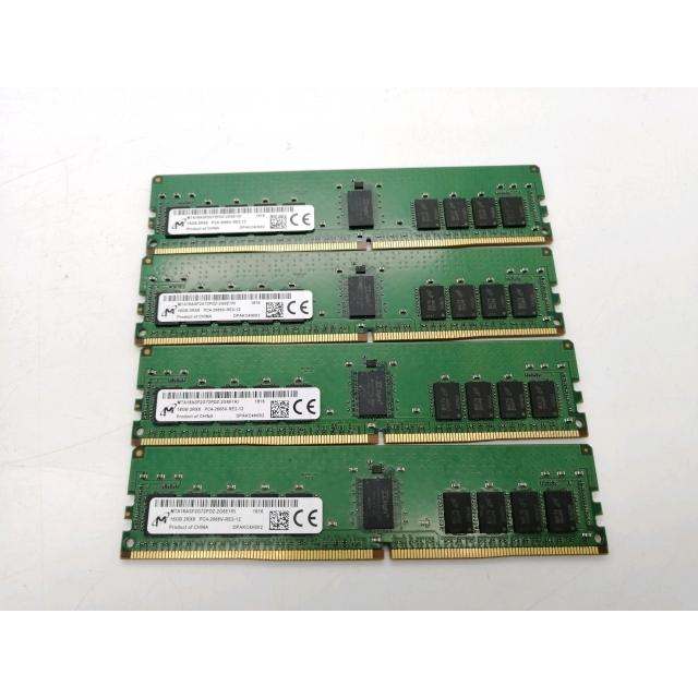 DDR4-2666 16GB×4枚セット 合計64GB 中古】DDR4 16GB 4本セット 計64GB PC4-21300(DDR4-2666) Registered