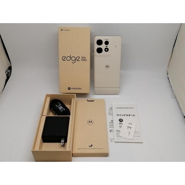 中古】MOTOROLA SoftBank 【SIMフリー】 motorola edge 50s pro バニラ