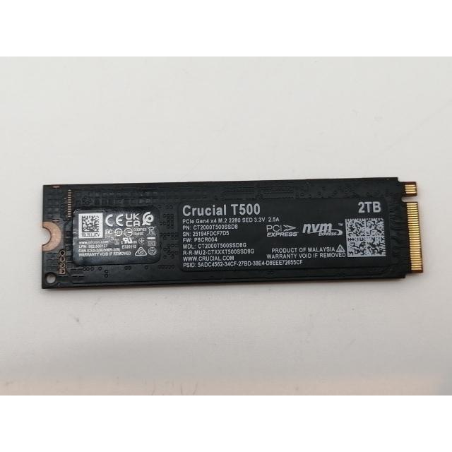 Crucial T500 2TB M.2 SSD 中古動作品 中古】Crucial T500 CT2000T500SSD8JP 2TB/M.2 2280 (PCIe4.0 NVMe
