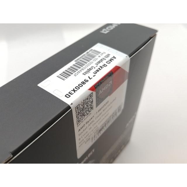未使用】AMD Ryzen 7 9800X3D (4.7GHz/TC:5.2GHz) BOX AM5/8C/16T/L3