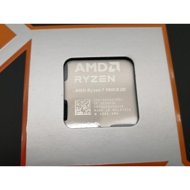 未使用】AMD Ryzen 7 9800X3D (4.7GHz/TC:5.2GHz) BOX AM5/8C/16T/L3