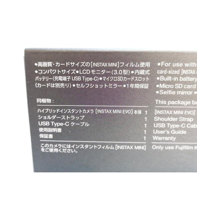 未使用】FujiFilm instax mini Evo チェキ USB Type-C対応 [ブラック 