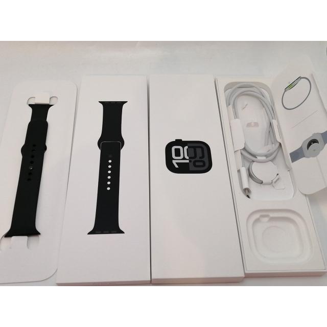 【中古】Apple Watch Series10 42mm Cellular ジェットブラックアルミニウムケース/ブラックスポーツバンド (M/L) MWX73J/A【津田沼】保証期間１ヶ月【ランクB】の画像