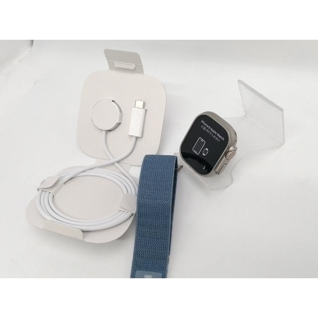 【中古】Apple Watch Ultra3 49mm Cellular ナチュラルチタニウムケース/ライトブルーアルパインループM MEWM4J/A【川越クレアモール】保証期間１ヶ月の画像