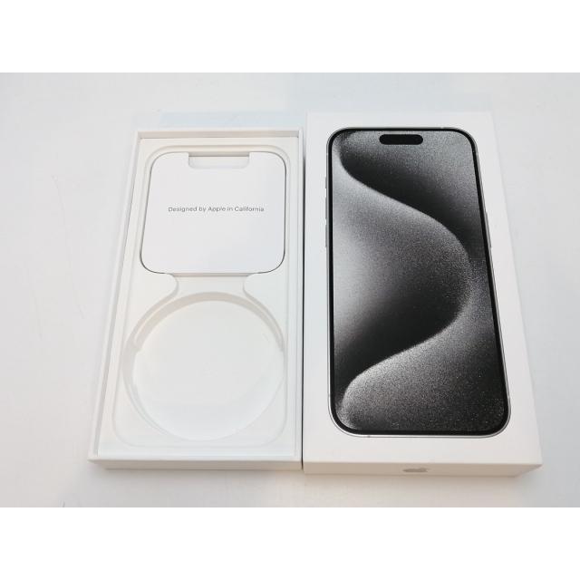 【中古】Apple 国内版 【SIMフリー】 iPhone 15 Pro 256GB ホワイトチタニウム MTUD3J/A【津田沼】保証期間１ヶ月【ランクC】の画像
