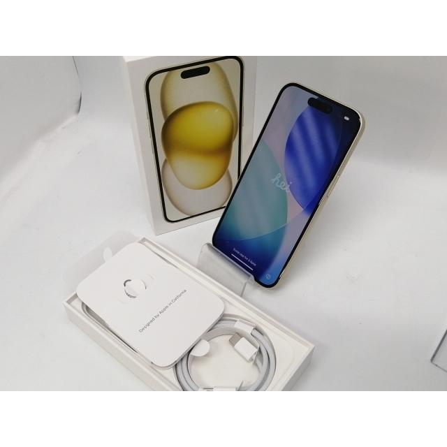 【中古】Apple docomo 【SIMフリー】 iPhone 15 128GB イエロー MTMK3J/A【川越クレアモール】保証期間１ヶ月【ランクC】の画像