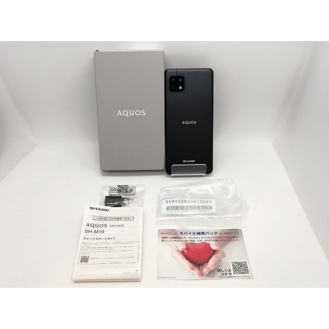 中古】SHARP 国内版 【SIMフリー】 AQUOS Sense6 ブラック 6GB 128GB 