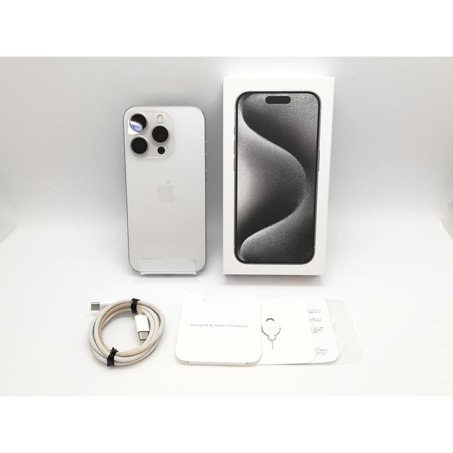【中古】Apple 国内版 【SIMフリー】 iPhone 15 Pro 128GB ホワイトチタニウム MTU83J/A【高崎モントレー】保証期間１ヶ月【ランクB】の画像