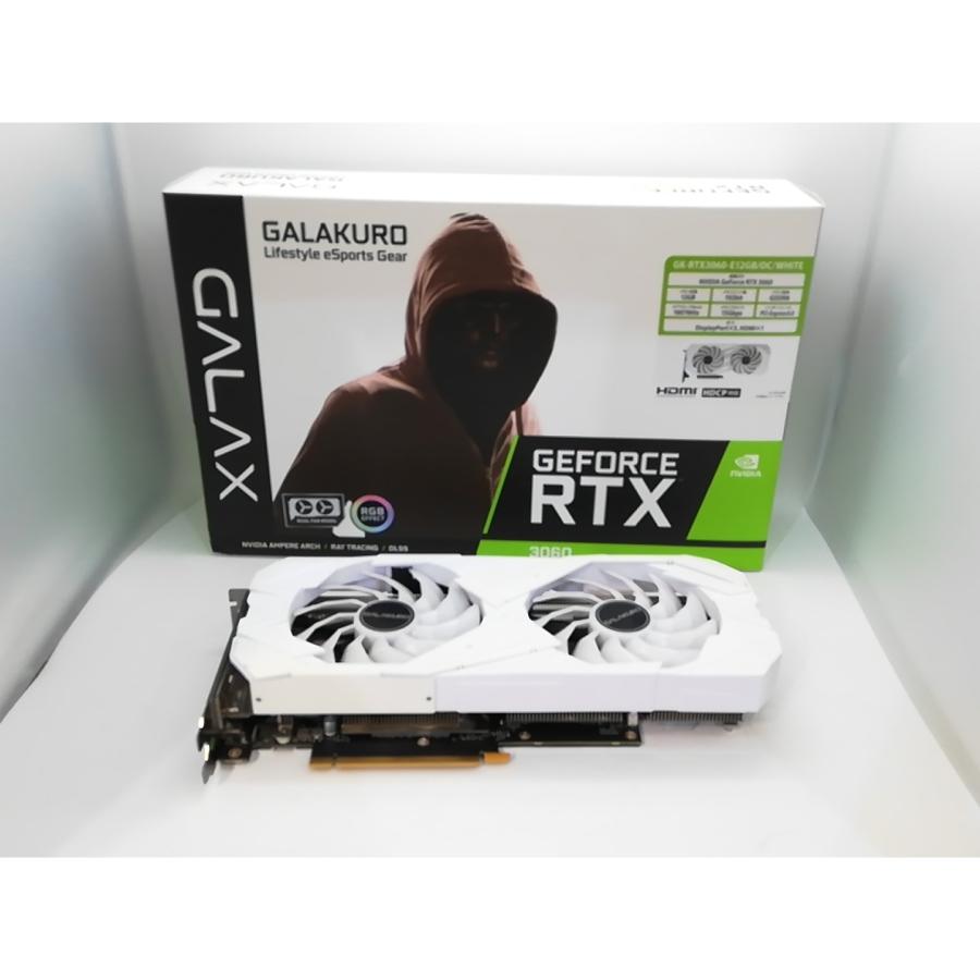 中古】玄人志向 GK-RTX3060-E12GB/OC/WHITE RTX3060/12GB(GDDR6)/PCI-E