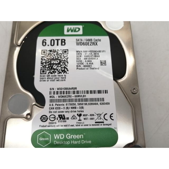 WD Green 6TB HDD WD60EZRX 動作確認済み 中古】W.D. WD60EZRX WD Green 6TB/回転数可変/64MB/6Gbps【大須アメ横