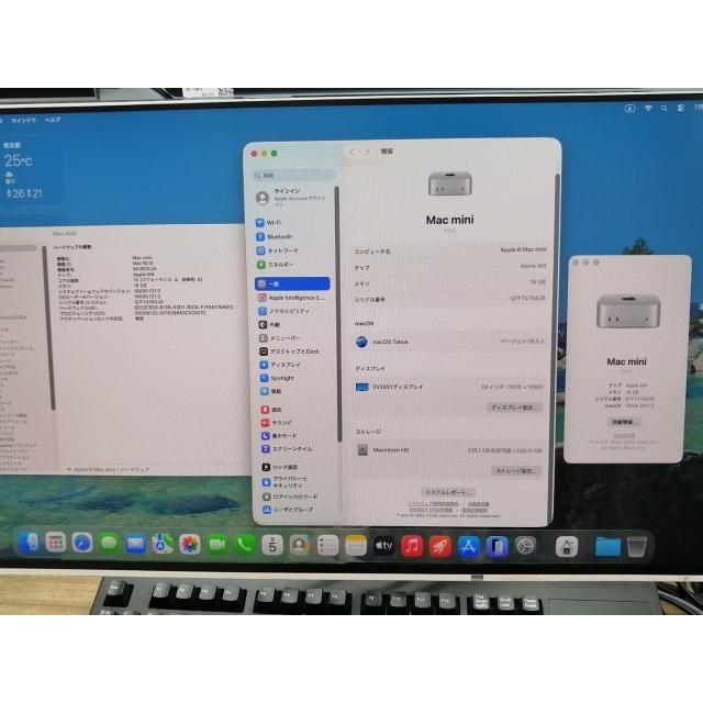 中古】Apple Mac mini M4(CPU:10C/GPU:10C) 16GB/256GB シルバー