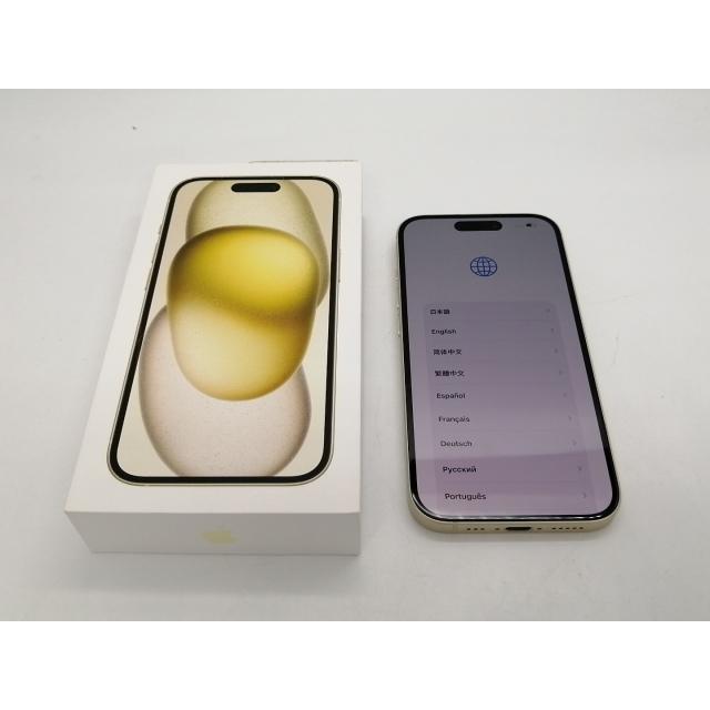 【中古】【赤ロム保証あり】Apple au 【SIMフリー】 iPhone 15 256GB イエロー MTMQ3J/A【広島本通】保証期間１ヶ月【ランクB】の画像