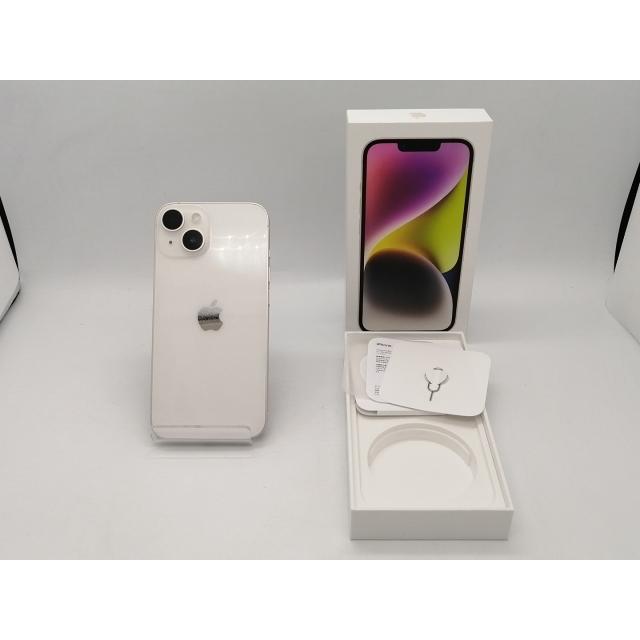 【中古】【赤ロム保証あり】Apple au 【SIMフリー】 iPhone 14 128GB スターライト MPUQ3J/A【広島本通】保証期間１ヶ月【ランクB】の画像