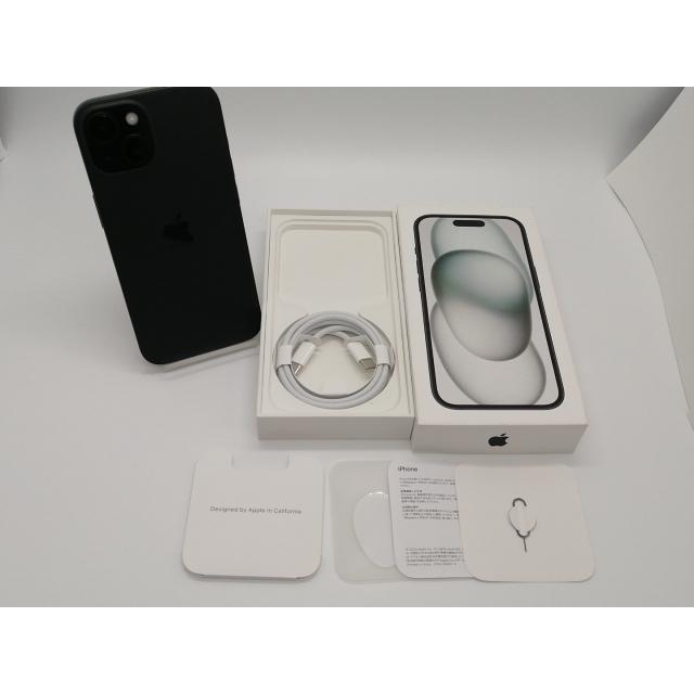 【中古】Apple 楽天モバイル 【SIMフリー】 iPhone 15 128GB ブラック MTMH3J/A【小倉駅前】保証期間１ヶ月【ランクC】の画像