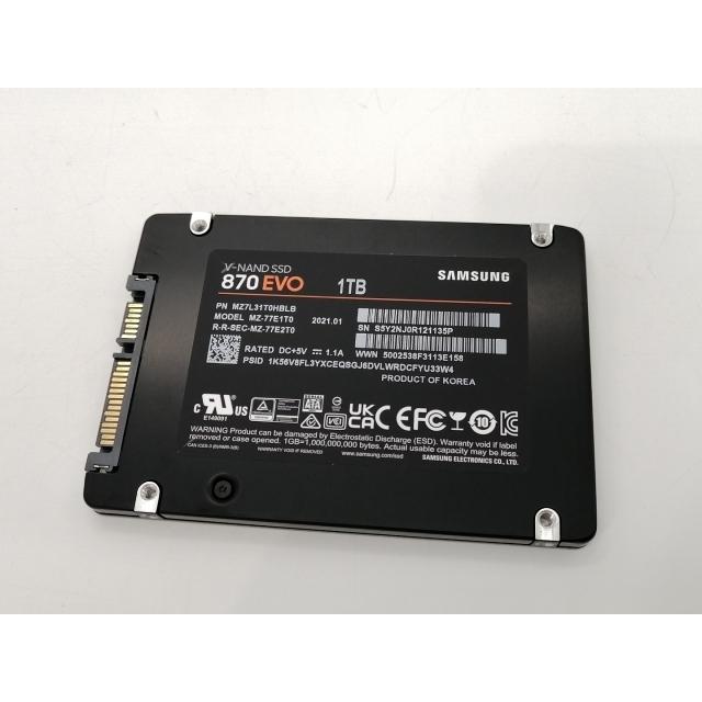 中古】SAMSUNG 870 EVO（MZ-77E1T0B/IT） 1TB/SSD/6GbpsSATA/TLC【小倉