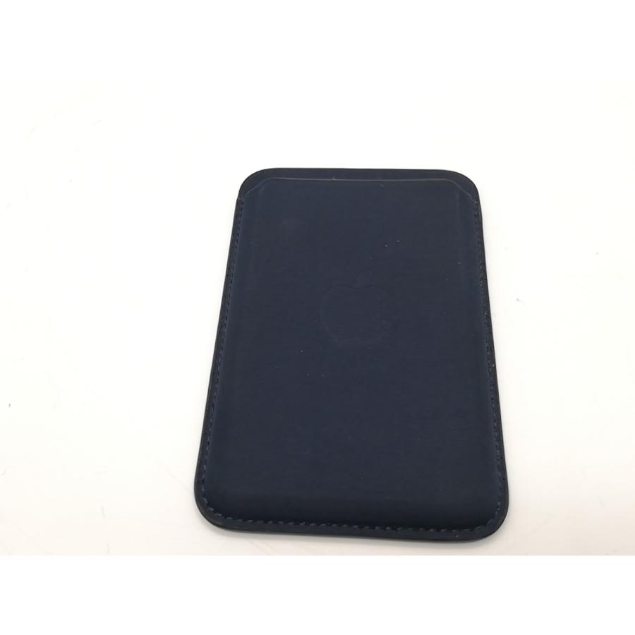 中古】Apple MagSafe対応iPhoneファインウーブンウォレット ネイビー 