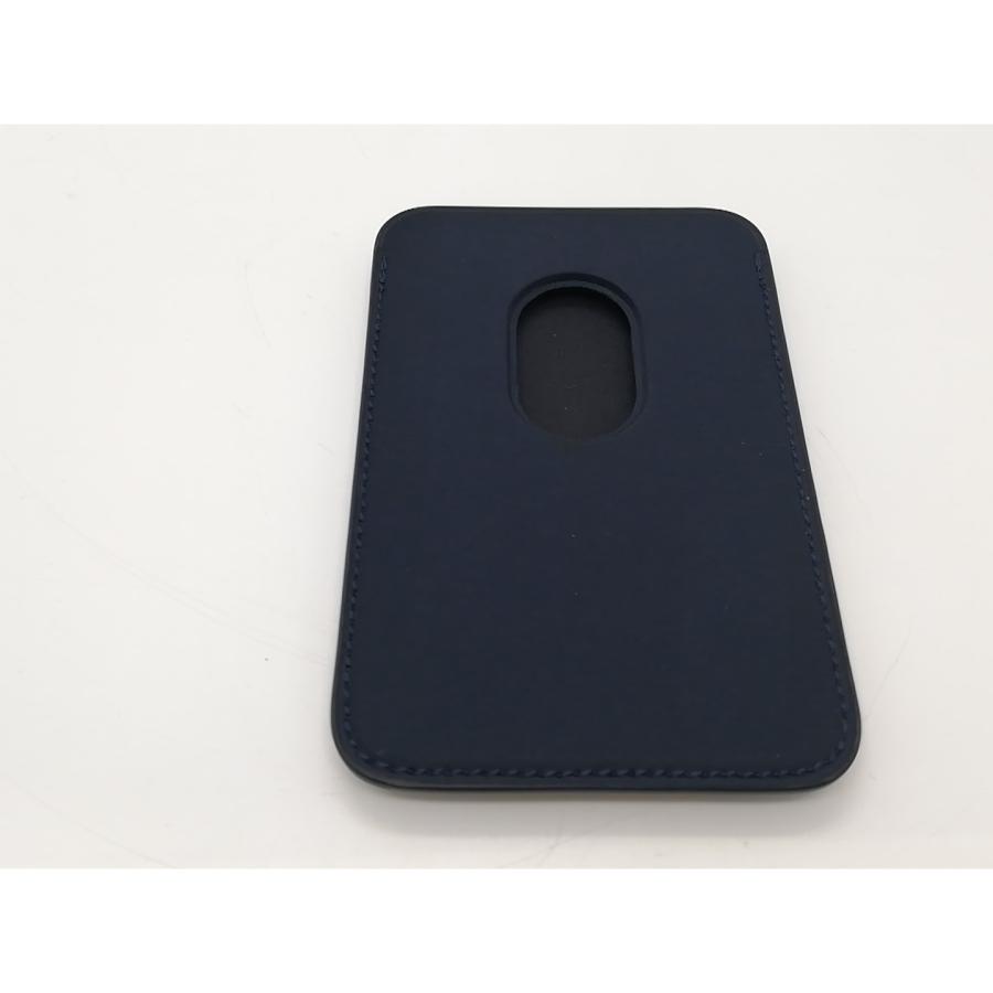 中古】Apple MagSafe対応iPhoneファインウーブンウォレット ネイビー 
