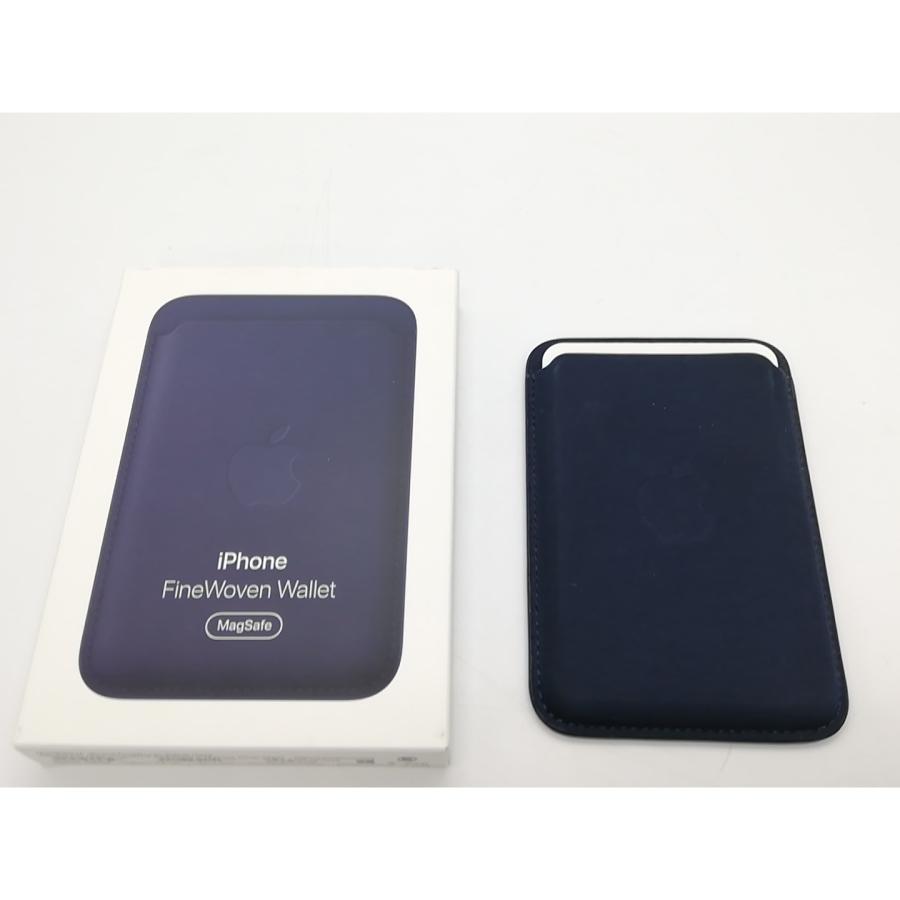 中古】Apple MagSafe対応iPhoneファインウーブンウォレット ネイビー 