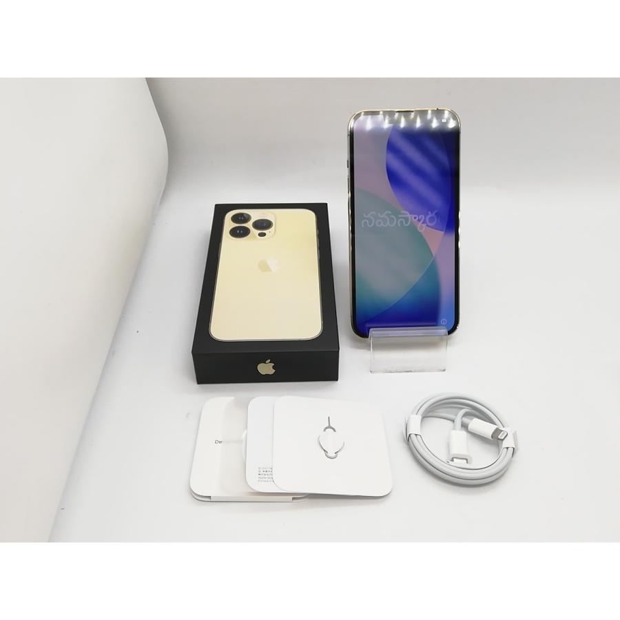 【中古】Apple au 【SIMフリー】 iPhone 13 Pro 256GB ゴールド MLUQ3J/A【アリオ倉敷】保証期間１ヶ月【ランクC】の画像
