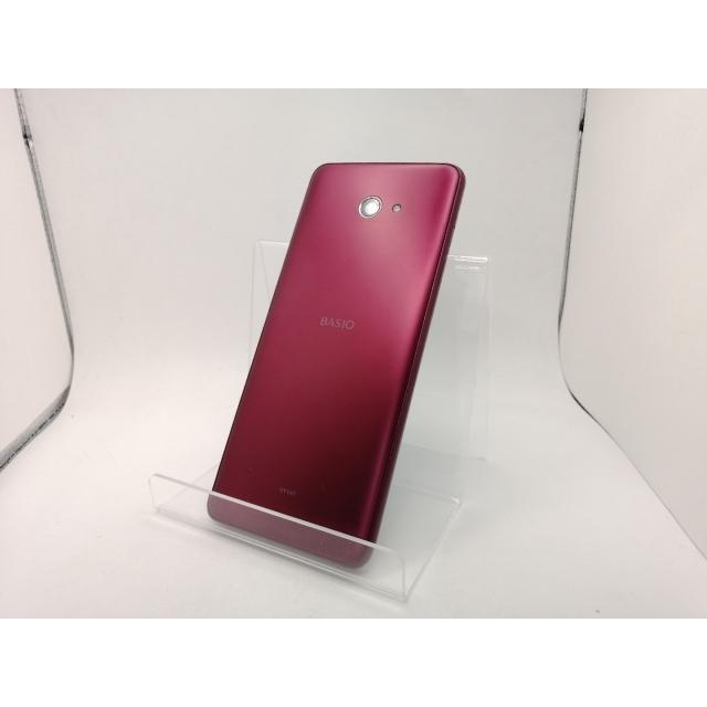 中古】KYOCERA au 【SIMロック解除済み】 BASIO4 ワインレッド 3GB