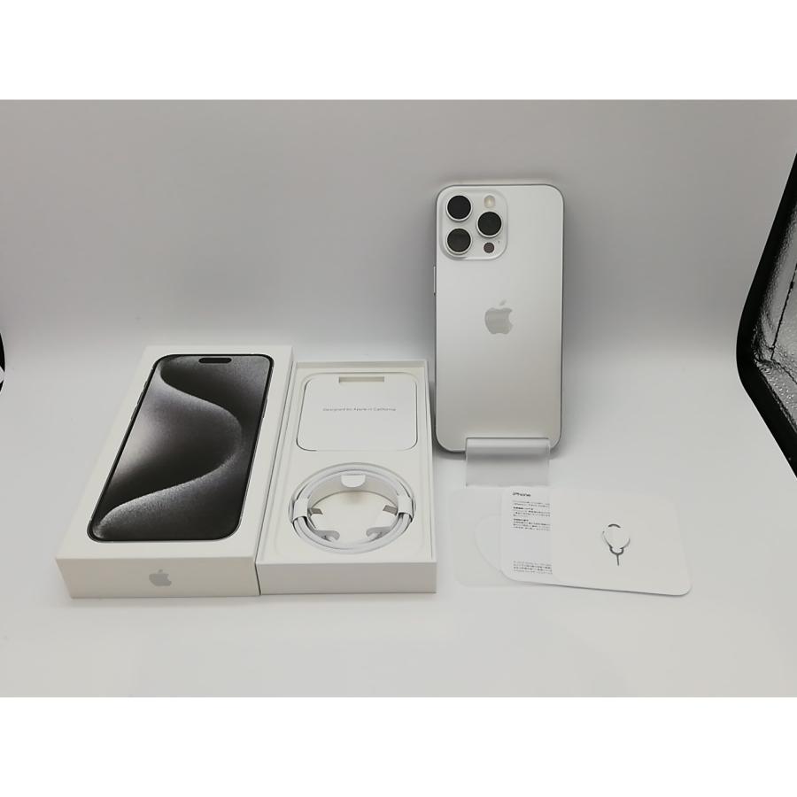 【中古】Apple 国内版 【SIMフリー】 iPhone 15 Pro Max 256GB ホワイトチタニウム MU6Q3J/A【府中ル・シーニュ】保証期間１ヶ月【ランクB】の画像
