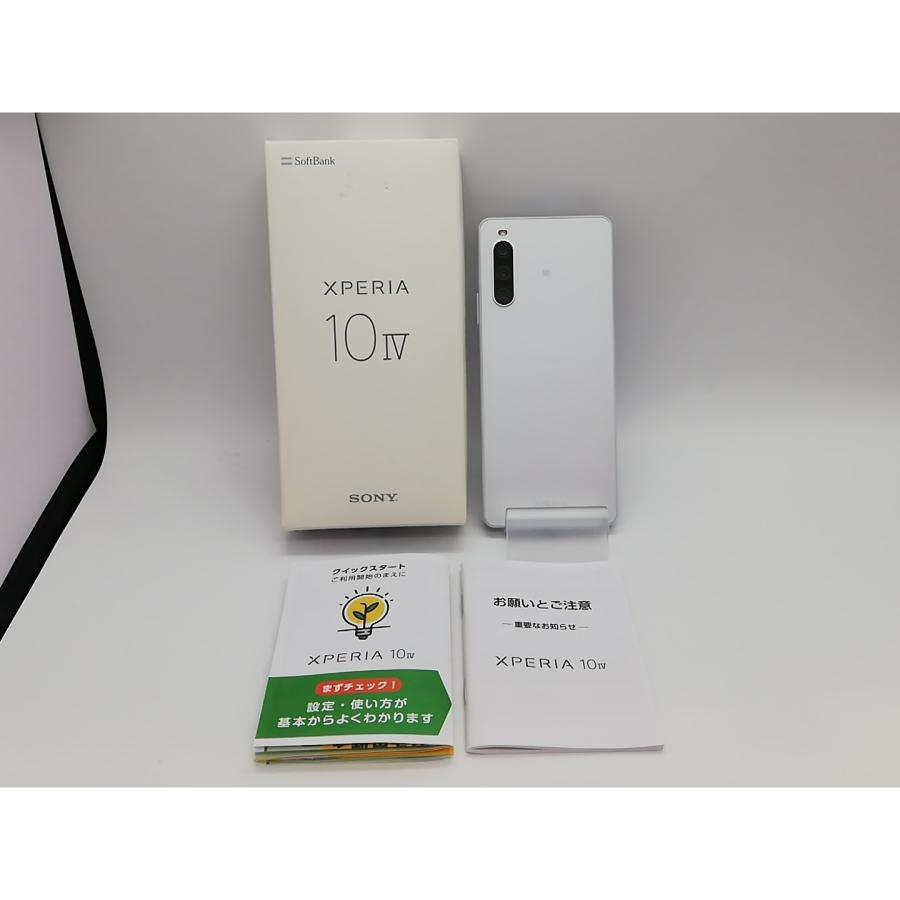中古】SONY SoftBank 【SIMフリー】 Xperia 10 IV ホワイト 6GB 128GB 
