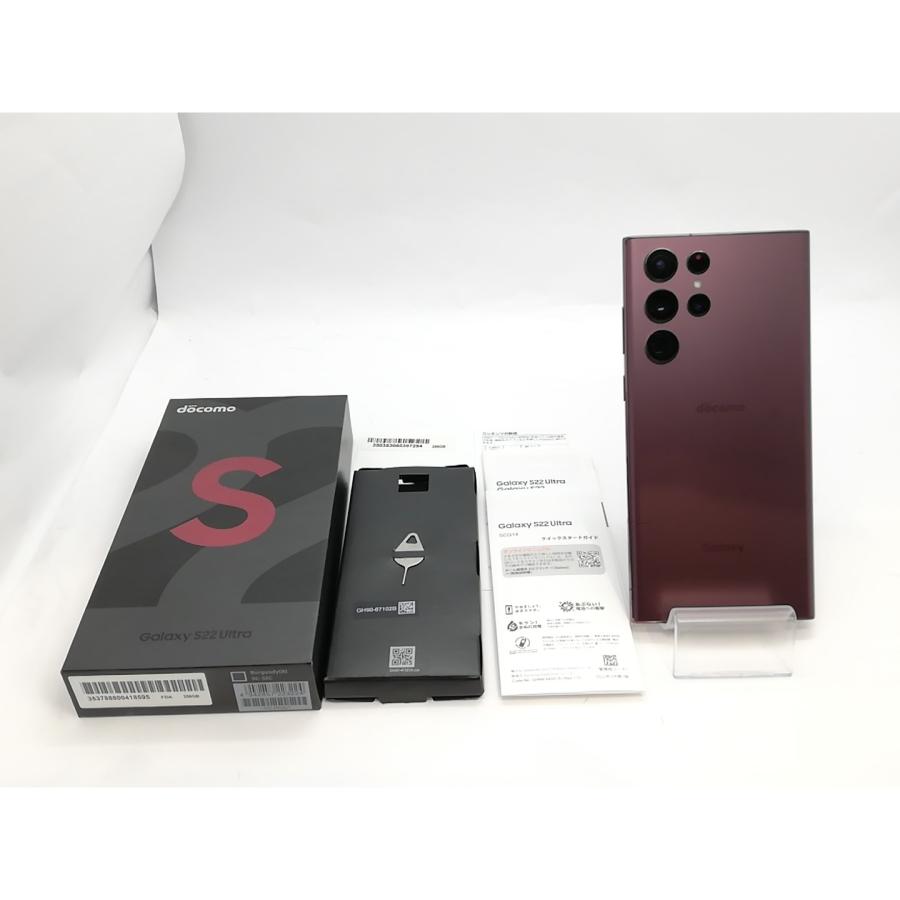 中古】SAMSUNG docomo 【SIMフリー】 Galaxy S22 Ultra バーガンディ