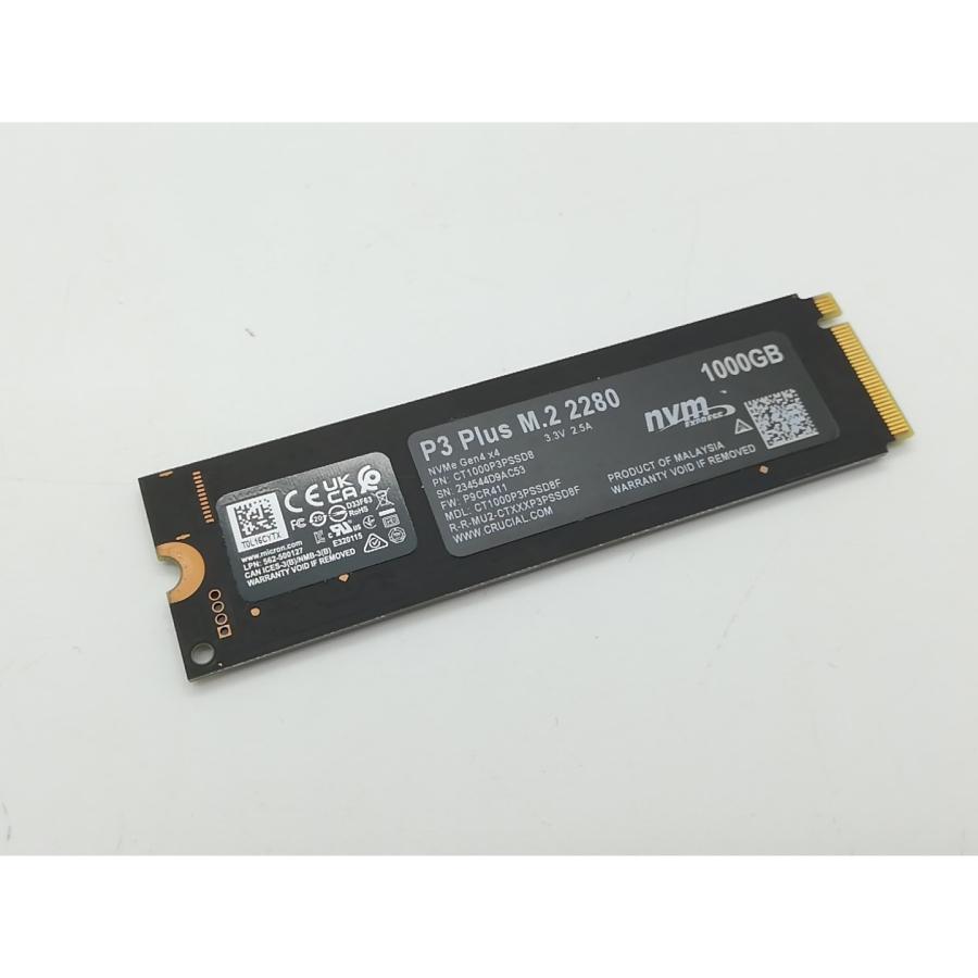 2*）様 Crucial P3 1000GB M.2 2280 SSD【中古】 中古】Crucial P3 Plus(CT1000P3PSSD8) 1TB/M.2 2280(PCIe4.0 NVMe