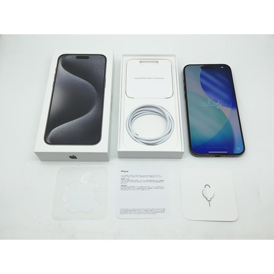 【中古】【赤ロム保証あり】Apple au 【SIMフリー】 iPhone 15 Pro Max 256GB ブラックチタニウム MU6P3J/A【柏】保証期間１ヶ月【ランクA】の画像