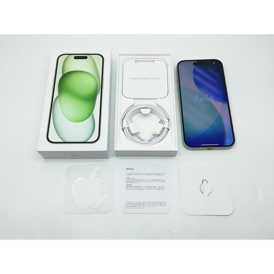 中古】Apple 国内版 【SIMフリー】 iPhone 15 128GB グリーン MTMM3J/A