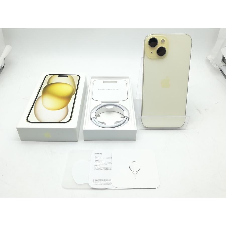 【中古】Apple 国内版 【SIMフリー】 iPhone 15 256GB イエロー MTMQ3J/A【柏】保証期間１ヶ月【ランクC】の画像