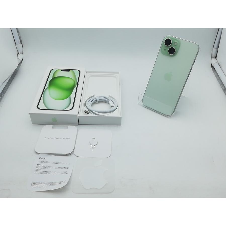 中古】Apple 国内版 【SIMフリー】 iPhone 15 256GB グリーン MTMT3J/A 
