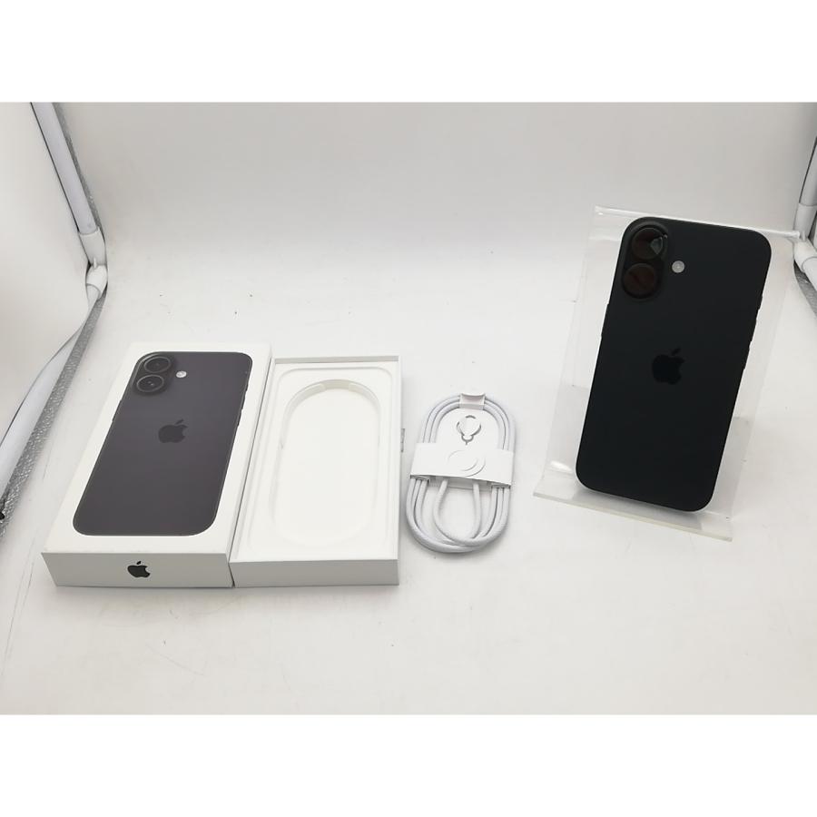 【中古】Apple mineo 【SIMフリー】 iPhone 16 128GB ブラック MYDQ3J/A【DS秋葉】保証期間１ヶ月【ランクB】の画像