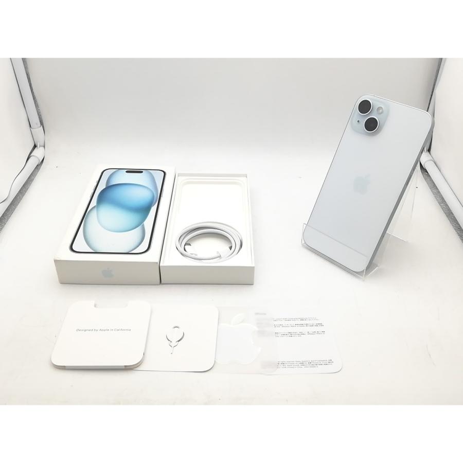 【中古】Apple au 【SIMフリー】 iPhone 15 Plus 128GB ブルー MU0D3J/A【秋葉3号】保証期間１ヶ月【ランクA】の画像
