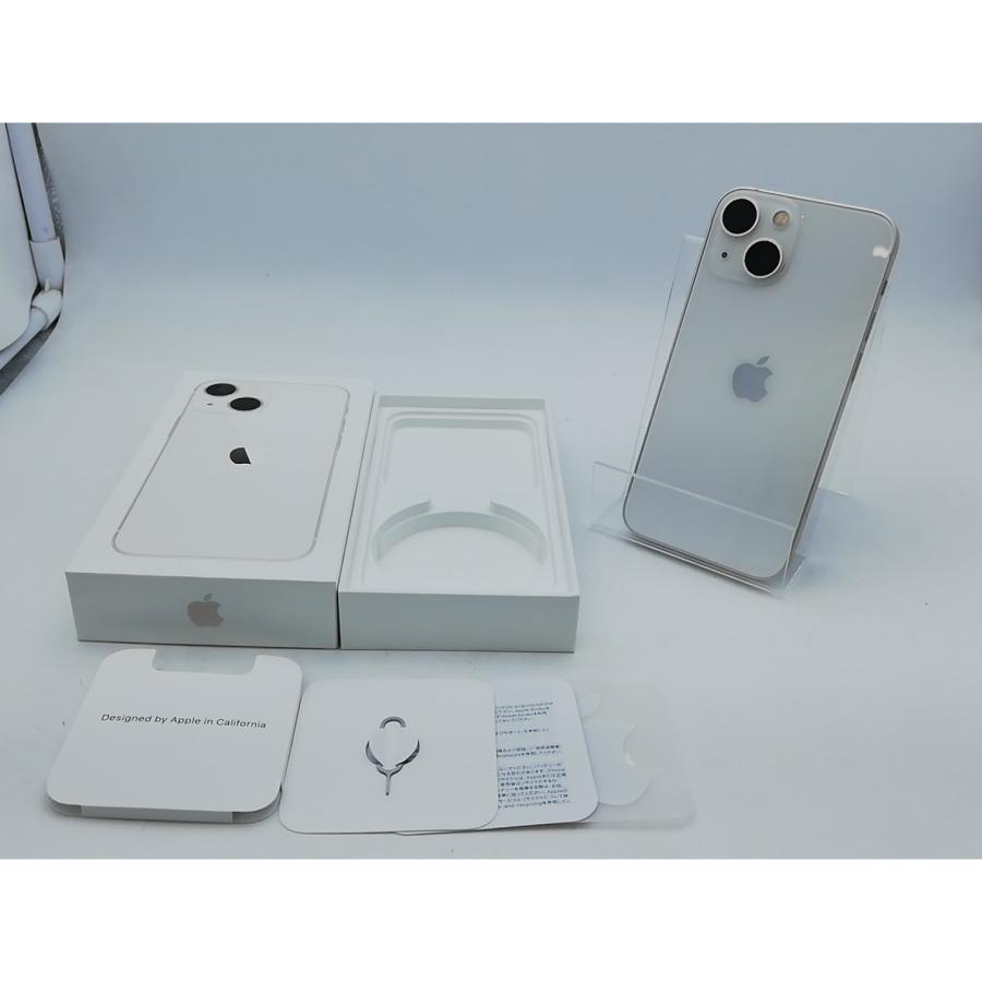 【中古】Apple au 【SIMフリー】 iPhone 13 mini 128GB スターライト MLJE3J/A【柏】保証期間１ヶ月【ランクC】の画像