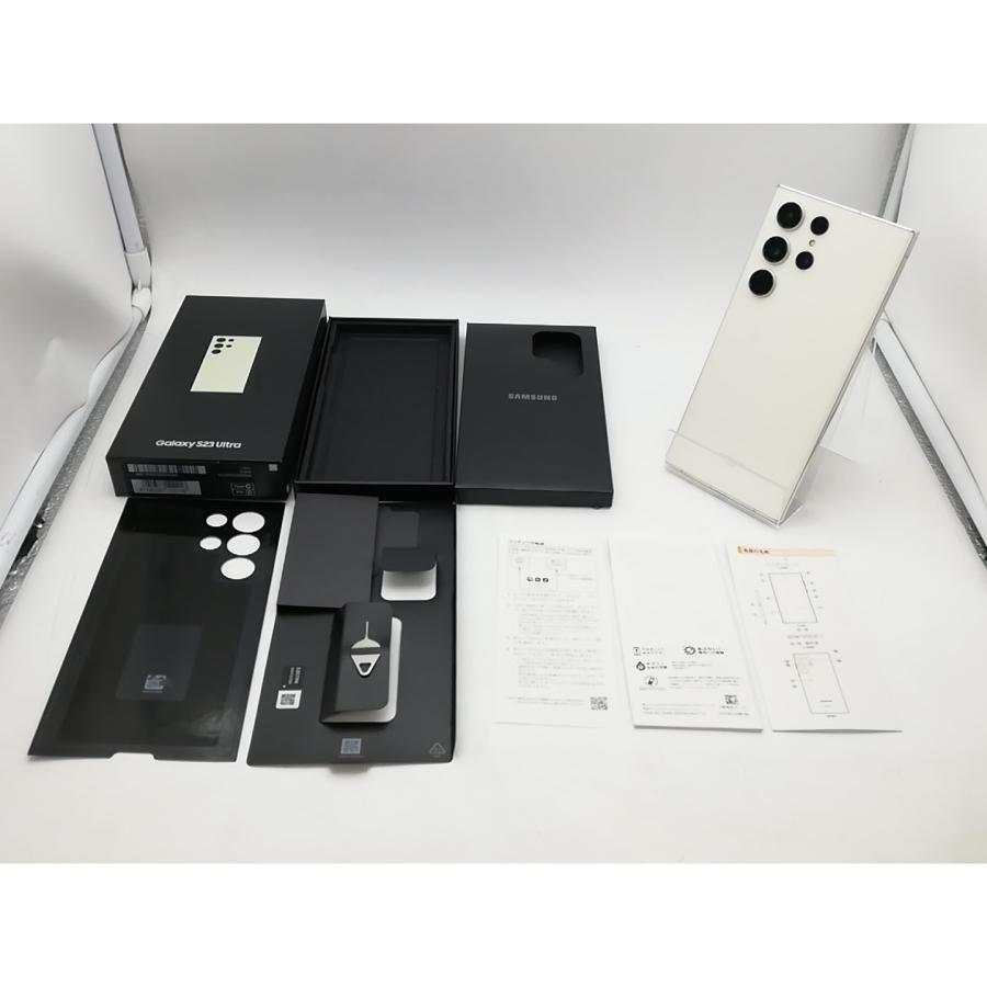 中古】SAMSUNG au 【SIMフリー】 Galaxy S23 Ultra クリーム 12GB