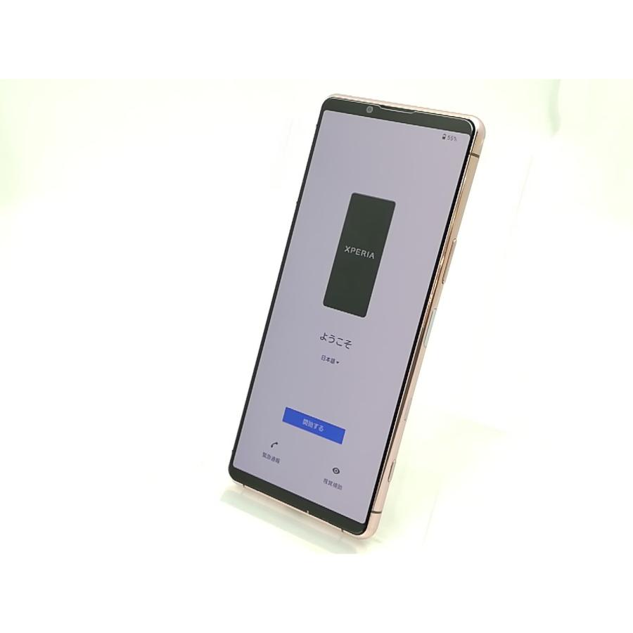 中古】SONY au 【SIMフリー】 Xperia 5 III ピンク 8GB 128GB SOG05