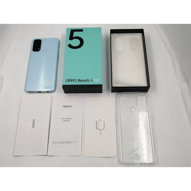 中古】Oppo 国内版 【SIMフリー】 OPPO Reno5 A アイスブルー 6GB 