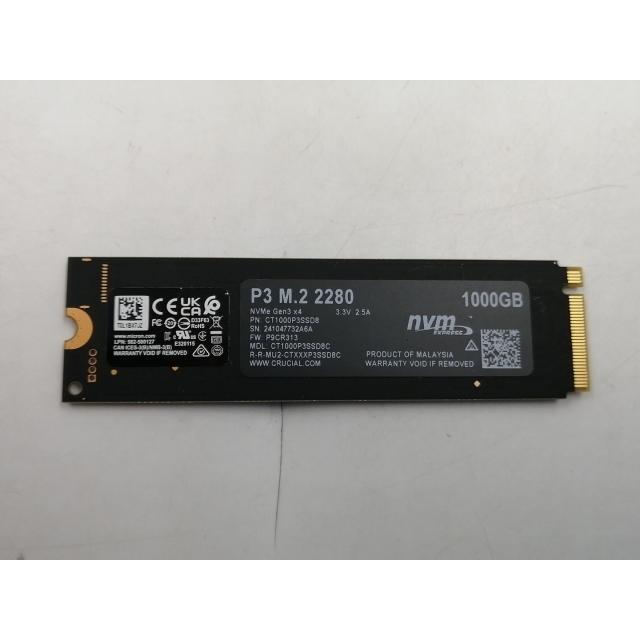 2*）様 Crucial P3 1000GB M.2 2280 SSD【中古】 中古】Crucial P3(CT1000P3SSD8) 1TB/M.2 2280(PCIe3.0 NVMe)【千葉