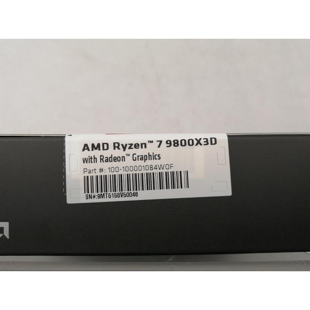 未使用】AMD Ryzen 7 9800X3D (4.7GHz/TC:5.2GHz) BOX AM5/8C/16T/L3