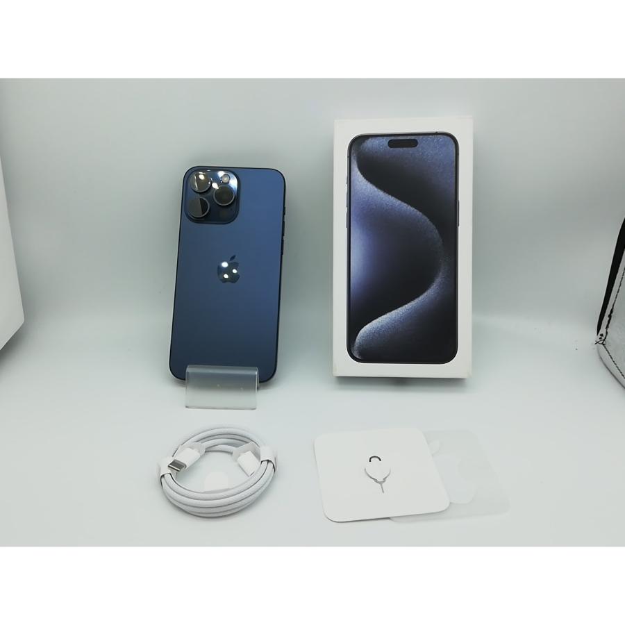 【中古】Apple au 【SIMフリー】 iPhone 15 Pro Max 512GB ブルーチタニウム MU6X3J/A【秋葉本店】保証期間１ヶ月【ランクB】の画像
