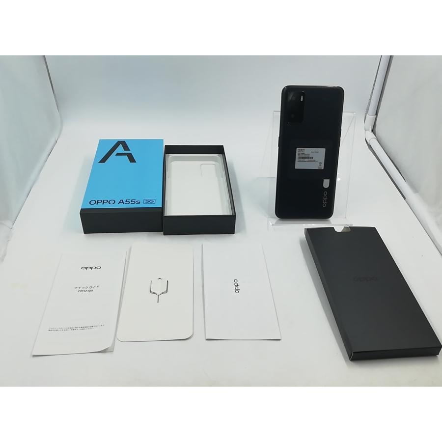 中古】Oppo 楽天モバイル 【SIMフリー】 OPPO A55s 5G ブラック 4GB
