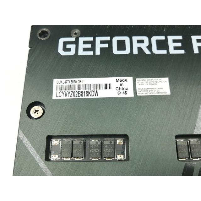 ASUS DUAL-RTX3070-08G 中古品 中古】ASUS DUAL-RTX3070-O8G RTX3070/8GB(GDDR6)/PCI-E【千葉】保証