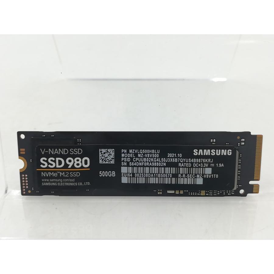中古】SAMSUNG 980(MZ-V8V500B/IT) 500GB/M.2 2280(PCIe3.0 NVMe)/TLC