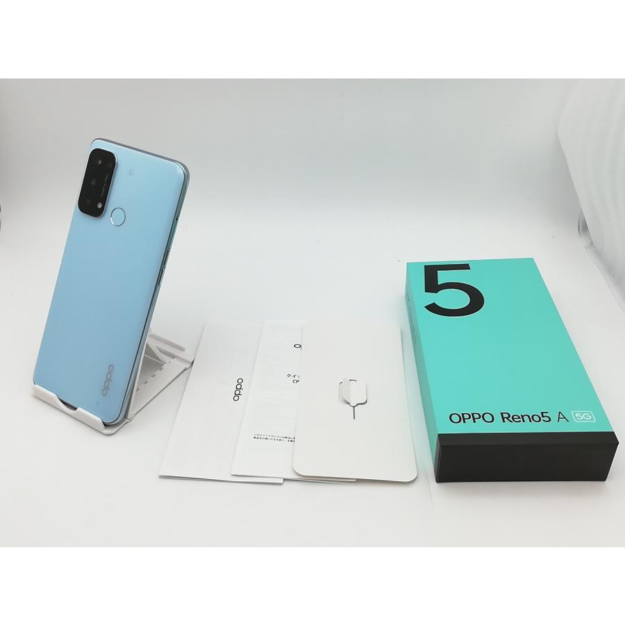 中古】Oppo 国内版 【SIMフリー】 OPPO Reno5 A アイスブルー 6GB 